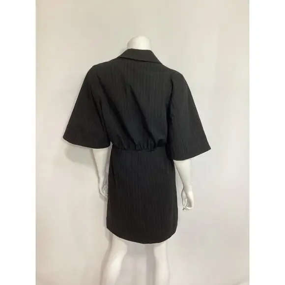 Ganni Stripe Black Mini Dress Size 38